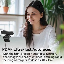 Webcams 1080P 60FPS autofocus full HD network camera EMEET USB computer camera with 2 microphones for laptops/streaming/OBS J240518X95A