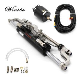 Winibo 300HP Hydraulic Steering System For Outboard With Helm Pump Cylinder And Tubes ZA0350