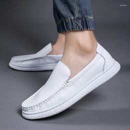 Casual Shoes Men Loafers Genuine Leather For Slip On Moccasins Breathable Sneakers Driving Comfort Flats