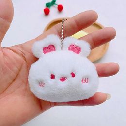 3PCS Cartoon Stuffed Plush Keyring Soft Cute Animal Series Rabbit Frog Doll Keychain Backpack Pendant Ornaments Girls Gift