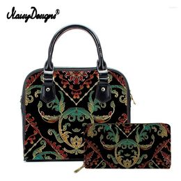 Shoulder Bags Women's Bag For Ladies Handbag Purse 2 Pcs Set Casual Eurpoen Bohemian Ethnic Pattern Bolso Crossbody Mu Dropship