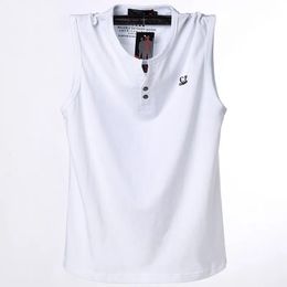 Oversize 5XL 6XL Fitness Clothing Men Solid Vest Male Breathable Sleeveless Tops Slim Casual Undershirt White Tank Top 240510