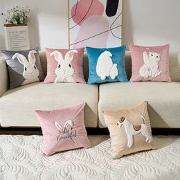 Rabbit Decorative Pillowcase Cute Soft Pillows For Sofa Bed Living Room Home Decoration Housse De Coussin Luxury Cushion Cover 240520