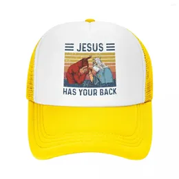 Ball Caps Don't Worry Jesus Has Your Back Mesh Baseball Cap Sport Sun Christian Adjustable Snapback Racing Summer Trucker Hats