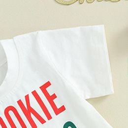 Clothing Sets Infant Toddler Baby Boy Christmas Outfits Short Sleeve Funny Letters T-Shirt Top Solid Pants Set My 1st Xmas Clothes 2Pcs