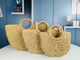 Icera Straw Summer Tote Bags Designer Beach Bag Large Capacity Seaside Vacation Bag Woven Bagwomens Handbags Luxury Woven Purses Woman Bags Crochet Bag Shopping