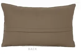 Pillow Brown Hand-woven Pillowcase Soft And Breathable PU Leather Fabric Modern Model Room Cover