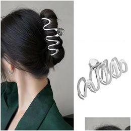 Hair Clips & Barrettes Fashion Jewellery Wave Metal Hairpin For Women Clip Shark Bobby Pin Lady Girl Head Barrette Accessorie Dhgarden Dhz9T