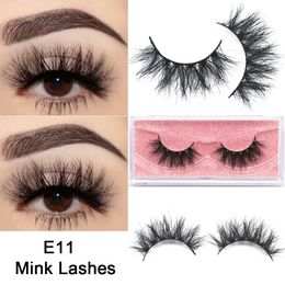 E11 Mink Lashes Wispy 3D Eyelashes Cruelty free Fluffy 15mm Soft False Makeup Extension 240511