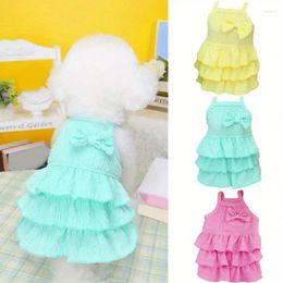 Dog Apparel Layered Ruffle Bowknot Princess Dress For Small To Medium Breeds - Comfortable & Stylish Canine Clothing