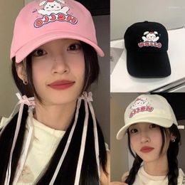 Ball Caps Dog Print Baseball Hat For Girls Long Brims Breathable Teens Sunproof Peaked Adjust Sun