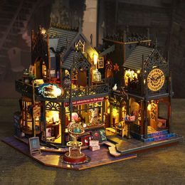 NEW DIY Wooden Magic City Casa Doll Houses Miniature Building Kits Dollhouse With Furniture LED Lights for Girls Birthday Gifts