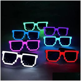 Party Favor Wireless Led Light Up Glasses Pixel Sunglasses Favors Glow In The Dark Neon For Rave Halloween Drop Delivery Home Garden Dh0T6