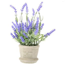 Decorative Flowers Lavender Plant Coffee Table Decor Artificial Flower Pot Office For Outdoors