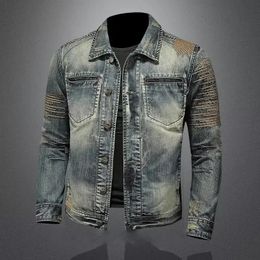 winter denim jacket male Fashion Trench coat men jeans Jacket Mens Casual jackts autumn men classic denim Coat size M-4XL 240520