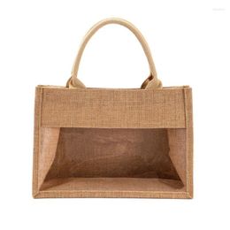 Storage Bags Burlap Tote Beach Jute Bag With Handles For Mother Teachers Bridesmaid Wedding Gift DIY Reusable Large Wholesale