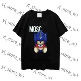 Men's T-Shirts Moschinno Summer Italian Luxury Brands Men And Women Round Neck Short Sleeves Shirt Fashion Printed Loose Fit Moschinno Outdoor Leisure 253f