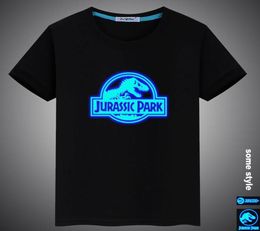 Summer Luminous Jurassic Period Park Prints Casual Kids Girls Boys Cotton T Shirt Tops Tees Men Women Family Tshirt 2206086539971