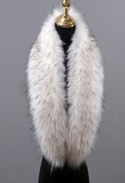 Luxury Faux Fur Collar Scarf Women Winter Warm Soft Plush Shawl Wrap Stole Scarves Lady Jackets Hooded Decor7331399