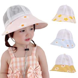 Caps Hats Summer Kids Sun for Girls Big Brim Mesh Baby Girl Hat Beach Travel Baseball Accessories 1-3Y d240521