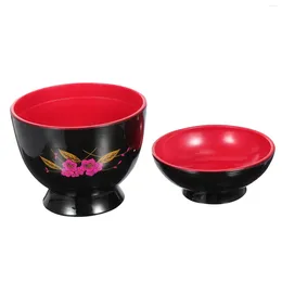 Bowls Threaded Miso Soup Ramen Bowl With Lid Japanese Plastic Cooking Cover Melamine Kitchen Rice Practical Restaurant