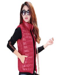 Black vests for womens winter down vests femme quilted slim fit puffer jackets ladies fashion halter neck tops red9719130