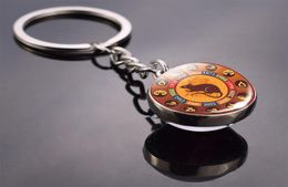 Keychains China Traditional Culture 12 Chinese Zodiac Keychain Animal Rat Ox Tiger Glass Ball Keyring For 2021 Year Gift6189416