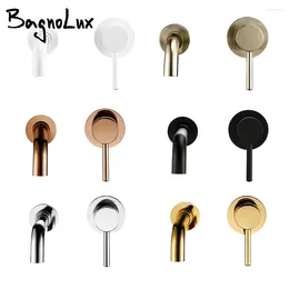 Bathroom Sink Faucets Bagnolux Black Chrome Rose Gold Brushed Polished Brass Single Handle Cold Water Wall Mounted Embedded Basin Faucet