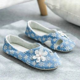 Slippers Women Home For Indoor Bedroom House Soft Bottom Cotton Female Shoes Adult Guests Flats