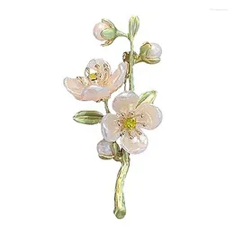Brooches Vintage Temperament Green Jasmine Brooch For Women Crystal Flower Buckle Dress Clothes Suit Scarf Clip Jewelry Gift