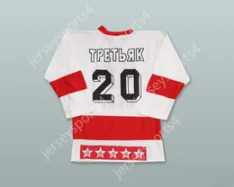 Custom VLADISLAV TRETIAK 20 USSR CCCP SOVIET UNION WHITE HOCKEY JERSEY Top Stitched S-M-L-XL-XXL-3XL-4XL-5XL-6XL