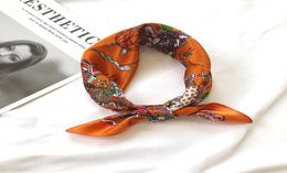 Silk Neck Scarf Women Square Retro Ladies Headband Paris Neck Ring Shawl Summer Spring Scarves Quality 5050cm5058152