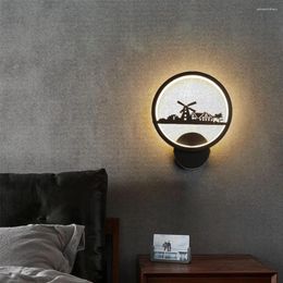 Wall Lamp El Decoration Round Art Lights LED Lamps Modern Style Home Decor Living Dining Balcony Bedroom Bedside Night
