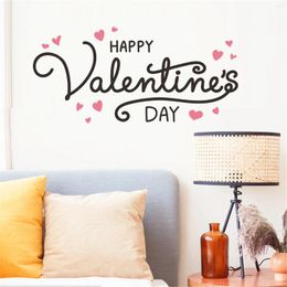 Wall Stickers Romantic Valentine's Day Creative Window Glass Love Decal English Words Letter Shape Home Decor Bedroom Sticker