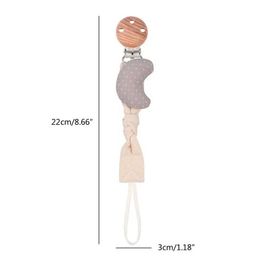Pacifier Holders Clips# Baby pacifier clip chain cotton cartoon rural style stand dummy handmade Christmas gift care d240522