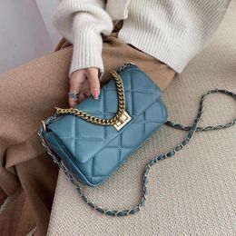 Shoulder Bags Small PU Leather Crossbody For Women 2024 Spring Luxury Handbags Lady Chain Diamond Grain Designer Totes