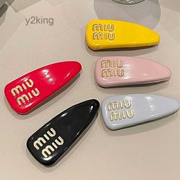 Miu Hair Clip Early Spring New Catwalk Style Candy Color Bread Letter Temperament Side Hairpin LRAR