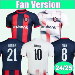 24 25 San Lorenzo Mens Soccer Jerseys HERNANDEZ CAMPI GIAY FERREIRA BARRIOS PERRUZZI LEGUIZAMON Home Away Football Shirt Short Sleeve Uniforms