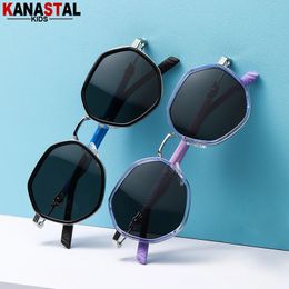 Kids Polarised Sunglasses UV400 Bicolor Rubber Sun Glasses TR Metal Eyeglasses Frame Outdoors Sunscreen Bike Boys Girls Eyewear 240521