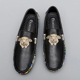 Casual Shoes Genuine Leather Mens Women Driving Breathable Designer Loafers Business Office For Men Moccasins 35-48