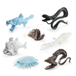 Novelty Games Simulation Ocean Sea Life Animals Models Action Figures Miniature Aquarium Cognition Educational Children Toys for Kids Gifts Y240521