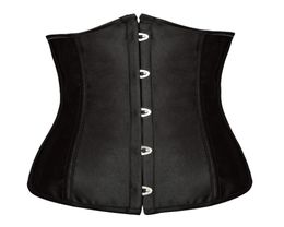Goth Satin Black Corsets Sexy Lingerie Women Steel Waist Training Underbust Bustiers Plus Size Corselets Top 81923193780