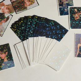 50Pcs/Pack Glittery Star Photo Cards Protective Case Storage Bag Colored Kpop Idol Card Photocard Sleeves