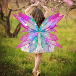 Enchanting Glowing Butterfly Wings Light Up Fairy Costume Cosplay Gift Versatile Glowing Wing for Girls