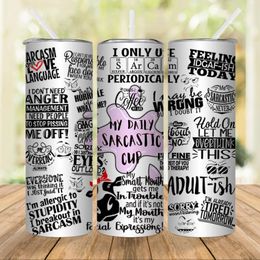 Water Bottles 1pc Sarcastic Quotes 20oz Tumbler Stainless Steel Bottle Vacuum Insulated Cups Summer Winter Drinkware