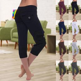 Women's Pants Womens Summer Yoga Capris Autumn Women Workout Out Leggings Compression Rose