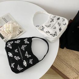 Bag 2024 Women Fashion Boho Butterfly Print Shoulder Ladies Stylish Canvas Handbag For Shopping Daily Use