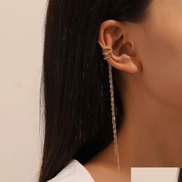Ear Cuff Fashion Jewelry Single Piece Ears Clip No Hole Long Tassel Chain Earrings Drop Delivery Dhgarden Dhdfx