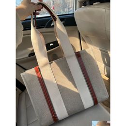 Totes Woody Tote Bag Designer Women Bags Handbags Linen Canvas Leather Outfit Crossbody Shop Large Casual Beach Shoder Purses 10A To Dhacp