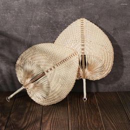 Decorative Figurines 1PC Natural Bamboo Raffia Hand Fans Handmade Weaving Fan With Knotted Summer Cooling Supplies Farmhouse Wall Wedding